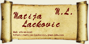 Matija Lacković vizit kartica